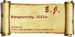 Benyovszky Júlia névjegykártya