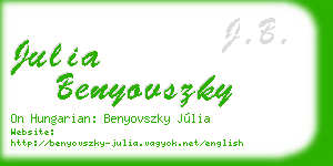 julia benyovszky business card